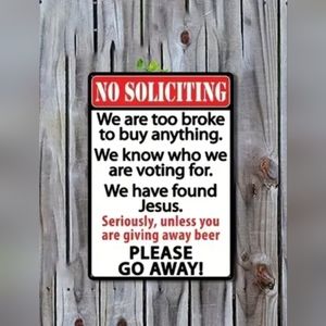 No solicitating sign (funny)